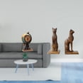 thumbnail image 2 of Figura moderna de gato con globo terráqueo, reloj de mesa coleccionable, adorno artístico para estantería, oficina, chimenea, dormitorio, armario, suj, 2 of 8