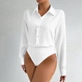 thumbnail image 2 of Vetsdori Women's Long Sleeve Tops Collar Button down Blouses Fashion Bodysuit,Plain Shirts for Ladies, 2 of 9