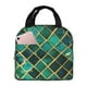thumbnail image 1 of Balery Green Mosaic Glass Bolsa de Almuerzo Aislada – Caja de Almuerzo con Papel de Aluminio Grueso, Mantiene la Comida Fresca por 4 Horas, 1 of 8