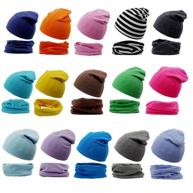 2 Pcs Baby Street Dance Hip Hop Hat Scarf Set Solid Color Kids Beanie Cap Warm Boy Girl Spring Autumn Winter Hats Infant ToddlerDark Grey1-3 years old He Qiyong unisex