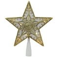 thumbnail image 2 of Northlight 9" Gold and White Glittered Star LED Christmas Tree Topper - Warm White Lights, 2 of 3
