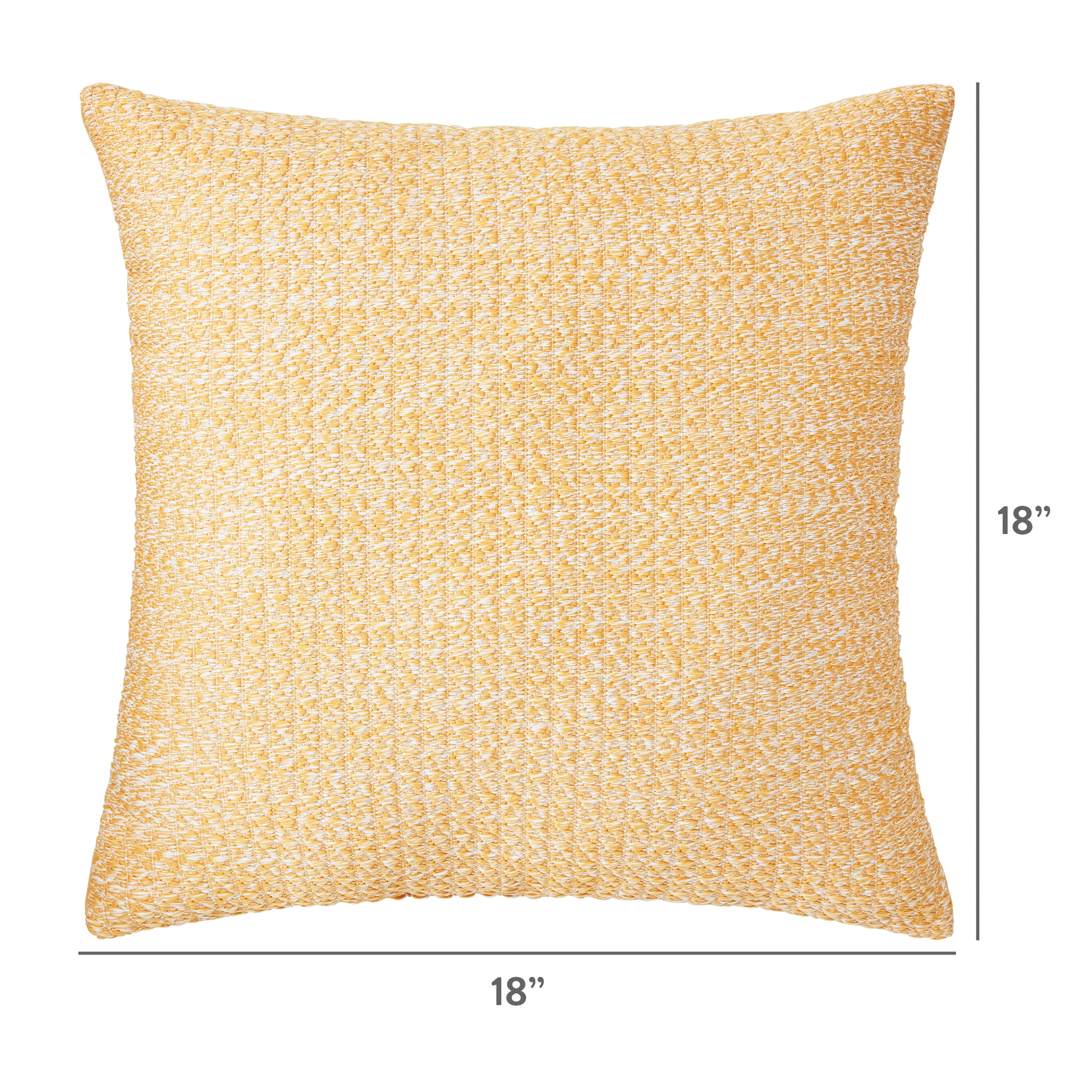 Better Homes & Gardens 18" x 18" Yellow Woven Outdoor Pillow