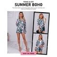 thumbnail image 4 of ZXSXSY Women Hawaiian Shirts Long Sleeve Buttons Down Tropical Floral Print Holiday Beach Blouse, 4 of 8