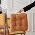 thumbnail image 3 of Dual Sided Faux Leather Seat Cushion - Waterproof Square Seat Pad for Dining Room, Kitchen and Office Chair Cushion with Handle 17.7"X17.7"X3.15" (1 Pack, White), 3 of 6
