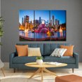 thumbnail image 3 of TISHIRON 3PCS Framed Canvas Wall Art Set,42"x28" Chicago Buckingham Fountain Canvas Art Decor, 3 of 7