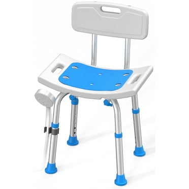 ZOTO Shower Chair with Back and EVA Padded, Height Adjustable Bathtub Bench Seat Transfer for Disabled, Seniors & Elderly, Tool-Free Assembly,VSHC10