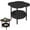 Black, variant on NUOKO 2-Tier Modern Sofa Side Table, Four-Leaf Clover Shape End Table Coffee Tea Snack Table Small Nightstand with Storage for Bedroom Living Room Multi-Functional Accent Table