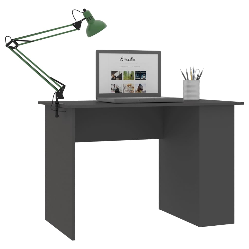 Kepooman Modern Computer Desk, Small Study Writing Desk with Two Storage Shelves, Gray Kepooman Modern Computer Desk, Small Study Writing Desk with Two Storage Shelves, Gray