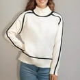thumbnail image 2 of BXINGOHAI Women's Fall Turtleneck Sweaters Trendy Long Sleeve Knit Pullover Shirts Outdoor Loungewear Sweater Today Sales Beige,M, 2 of 6