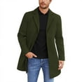 thumbnail image 2 of YueHuiYing Men's Fashion Solid Color Lapel Long Sleeved Side Pocket Mid Length Cardigan Jacket, 2 of 7