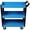 Blue + Steel, variant on 3 Tier Rolling Tool Cart on Wheels, Blue Steel Utility Cart with Pegboard for Garage, Workshop, Warehouse Storage