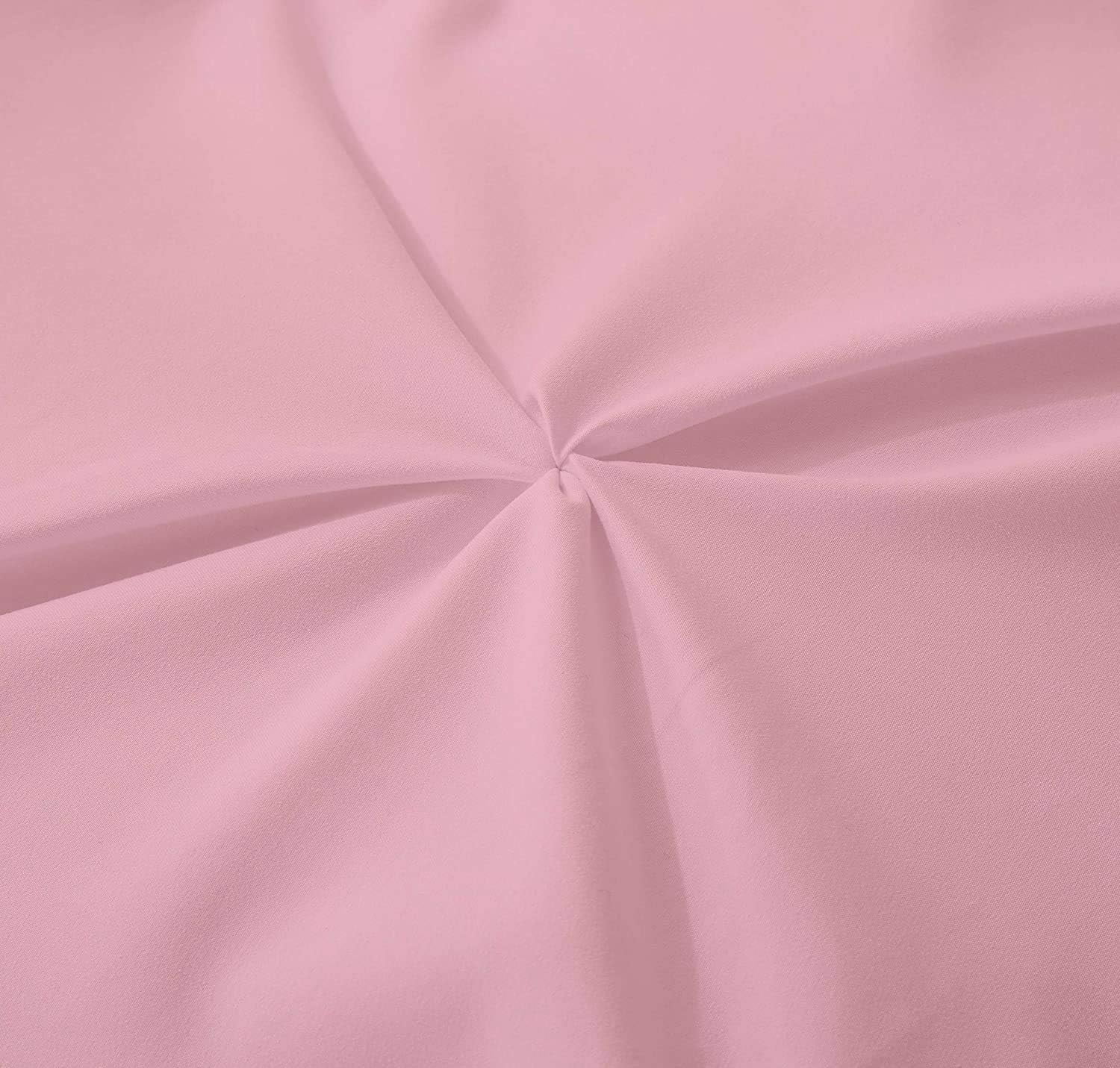 Sk Linen Comforter King/California King Sized 94 by 104 inch Baby Pink 100% Microfiber Fabric, 1 Piece Quiled Pinch Pleated Comforter (Comforter Cover Not Included)