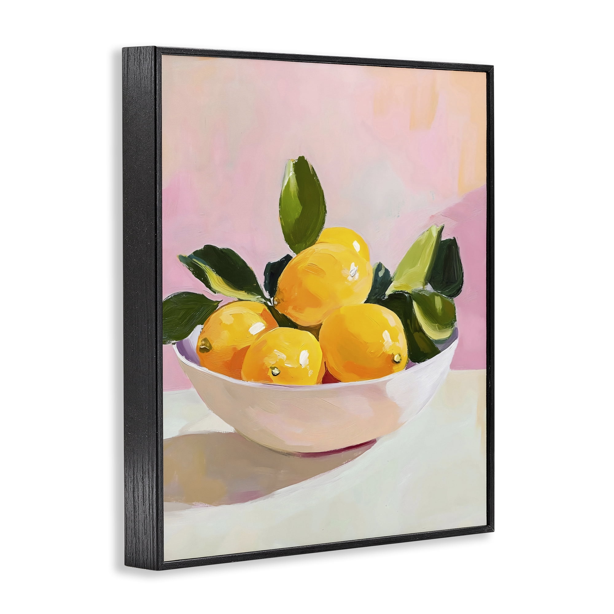 Stupell Industries Bowl of Lemons in Sunlight Black Framed Giclee Art, design by The Prints Vibe
