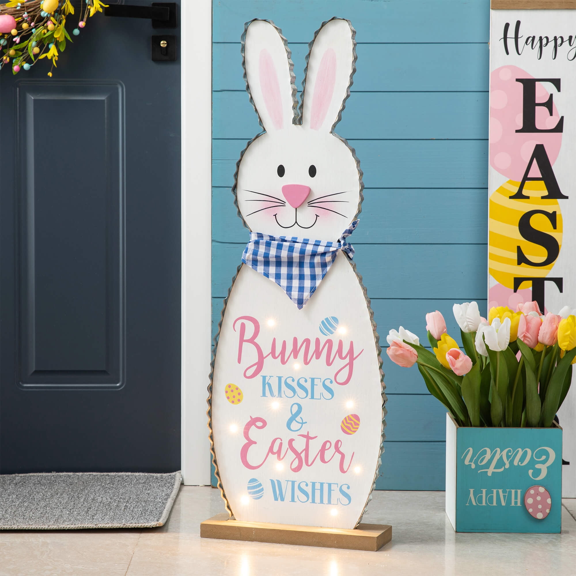 Glitzhome Easter Wooden Hanging Sign, 11.75"D Round 8 thumbnail image
