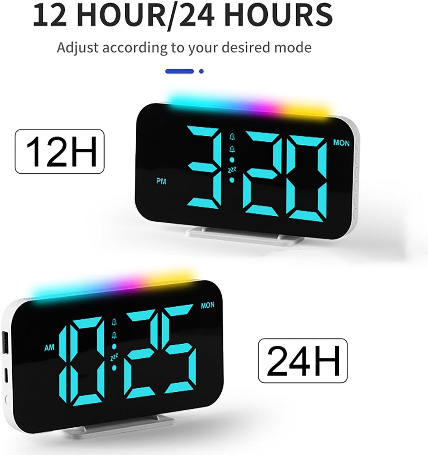 Super Loud Alarm Clock for Heavy Sleepers Adults, LED Digital Clock with Night Light,Snooze,Adjustable Volume,Dimmer,12/24Hr,Small Alarm Clocks for Bedrooms Desk