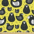 thumbnail image 1 of Animals Sofa Upholstery Fabric by the Yard, Print of Dotted Birds Motifs Hand Drawing Style Beaks and Wings, Decorative Fabric for DIY and Home Accents, Mustard and Dark Reseda Green by Ambesonne, 1 of 5
