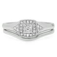 thumbnail image 3 of Dazzlingrock Collection 0.15 Carat (Ctw) 10K Round White Diamond Bridal Engagement Ring Matching Band Set, White Gold, Size 6.5, 3 of 4
