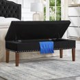 thumbnail image 3 of 48" Tufted Bench with Storage in Soft Velvet Espresso Sturdy Construction Stylish Seating with Internal Storage, 3 of 7