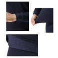 thumbnail image 2 of Men's Winter Fleece Lined Thermal Long Johns 100% Cotton Underwear Top Bottom 2 Pcs Set Navy, 2 of 5