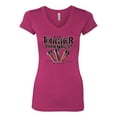 thumbnail image 2 of Wild Bobby, My Savior is Tougher than Nails Bible Verse | Female Inspirational/Christian Slim Fit Junior V-Neck Tee, Raspberry, 2XL, 2 of 3