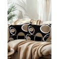 thumbnail image 2 of Waterproof Outdoor Throw Pillows with Inserts 12"x20" Set of 2, Black Brown Soft Decorative Pillowcases for Couch Bedroom, White Circle Modern Minimalist Geometric Pillow Covers for Sofa Living Room, 2 of 8