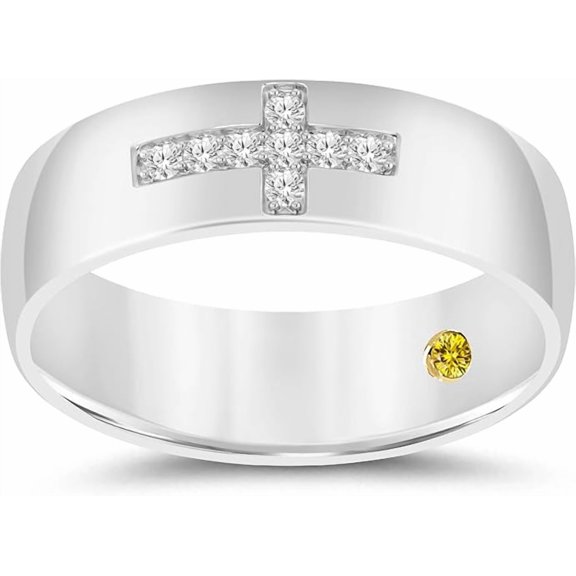 La Joya 1/6 ct tw Lab Grown Diamond Wedding Band, Sterling Silver, Size 8.5