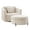 Chair With Ottoman-Beige, variant on 360° Swivel Accent Barrel Chair Velvet Channel Tufted Armchair for Living Room Bedroom Apartment