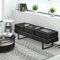 thumbnail image 2 of Costway Waiting Room Bench Seating with Metal Frame Leg Upholstered Reception Bench Black, 2 of 10