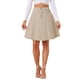 thumbnail image 1 of Faldas de mujer Inspire Chic, de talle alto, en línea A, acampanadas, casuales, de mezclilla, talla XL, color caqui, 1 of 6