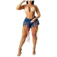 thumbnail image 1 of Aayomet Shorts à Cordon pour Femmes, Pantalons Courts Décontractés (Marine, TG), 1 of 5