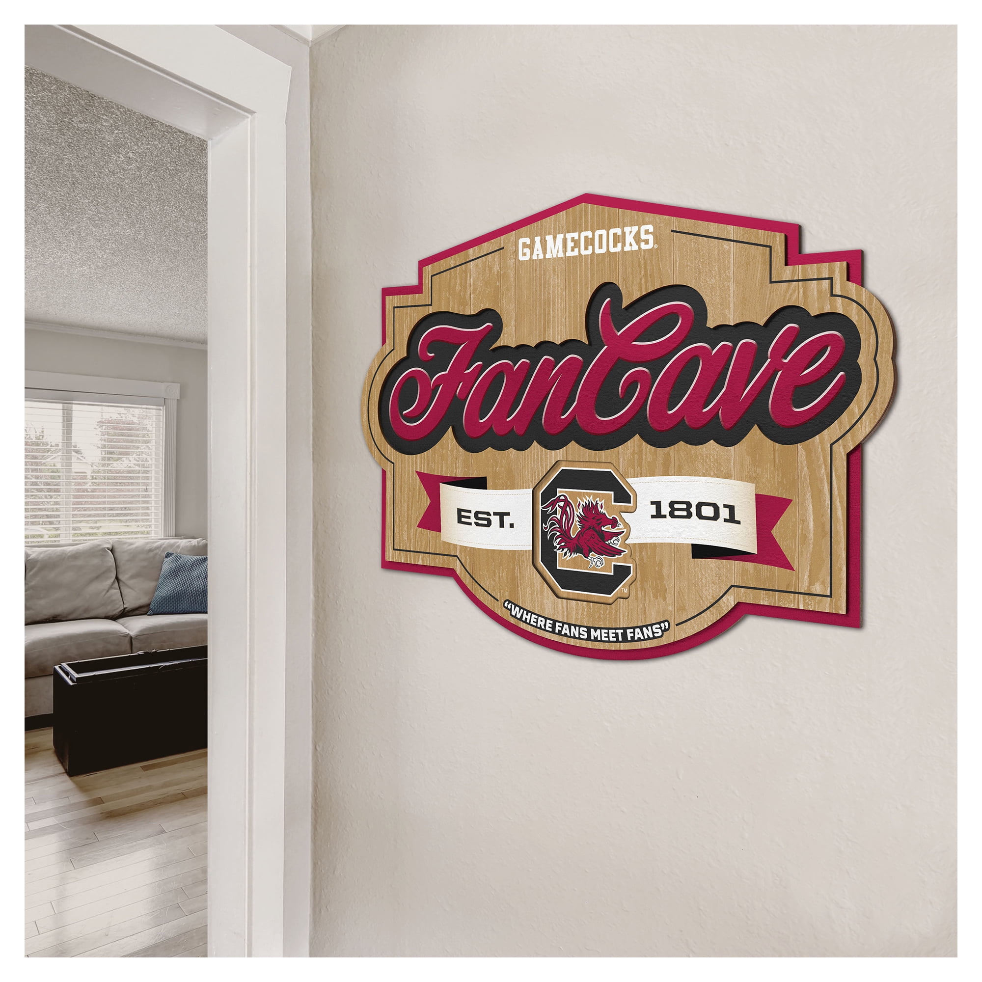 IDNA South Carolina Gamecocks 12.5" x 17" Fan Cave Sign