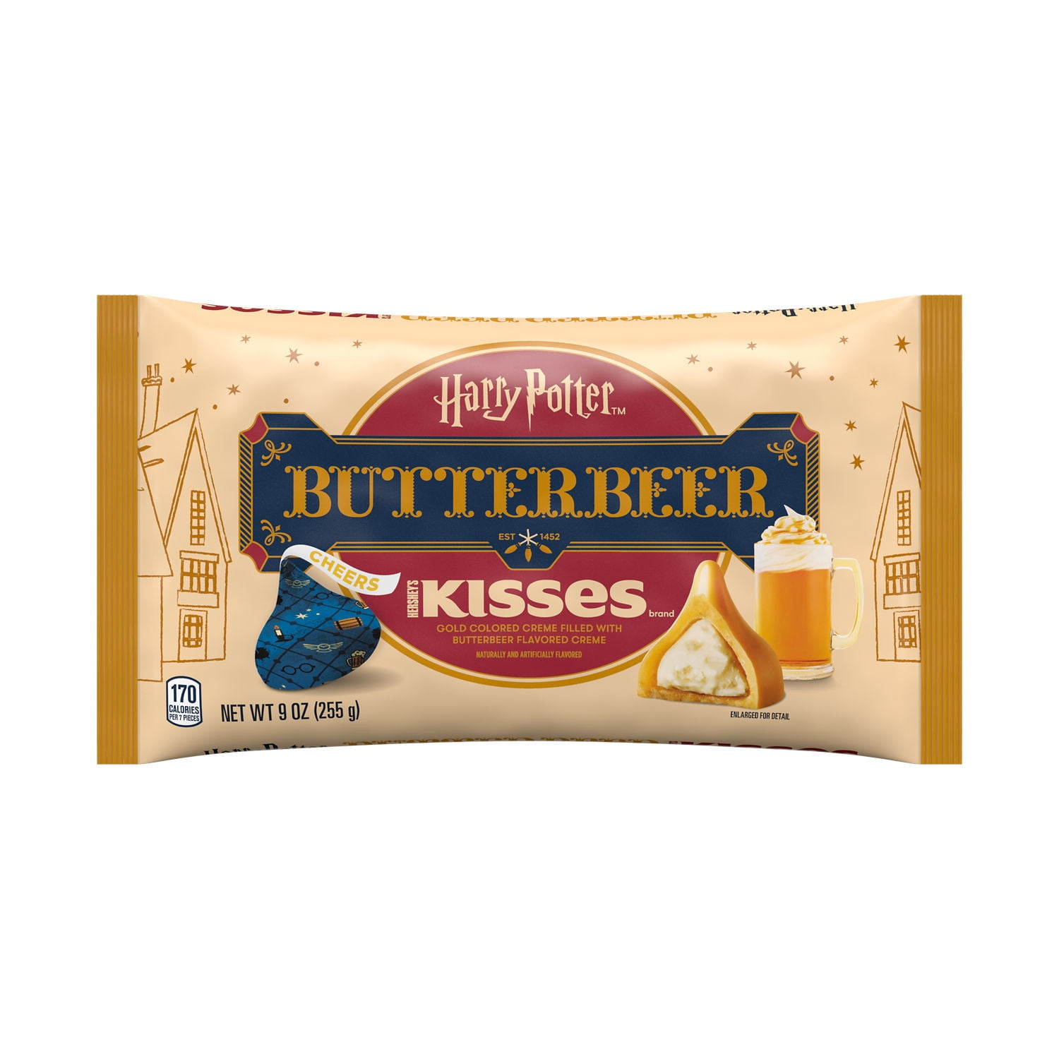 (3 pack) HERSHEY'S KISSES Butterbeer Flavored, Easter Candy Bag, 9 oz