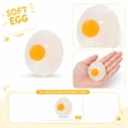thumbnail image 2 of Mini Fried Egg Squishy Relaxation Toy with Soft Squeezable Design, 1 Piece 2.5 Inch, White and Yellow, for Focus and Relaxation, Squeeze Toy, 2 of 7