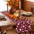 thumbnail image 5 of Pink Pumpkins Fall Cotton Linen Rectangle Table Runners 13"x48", Autumn Thanksgiving Botanical Blush Pink Coffee Table Runner Dresser Scarves Table Runners for Wedding Party Banquet Dinner Decor, 5 of 8