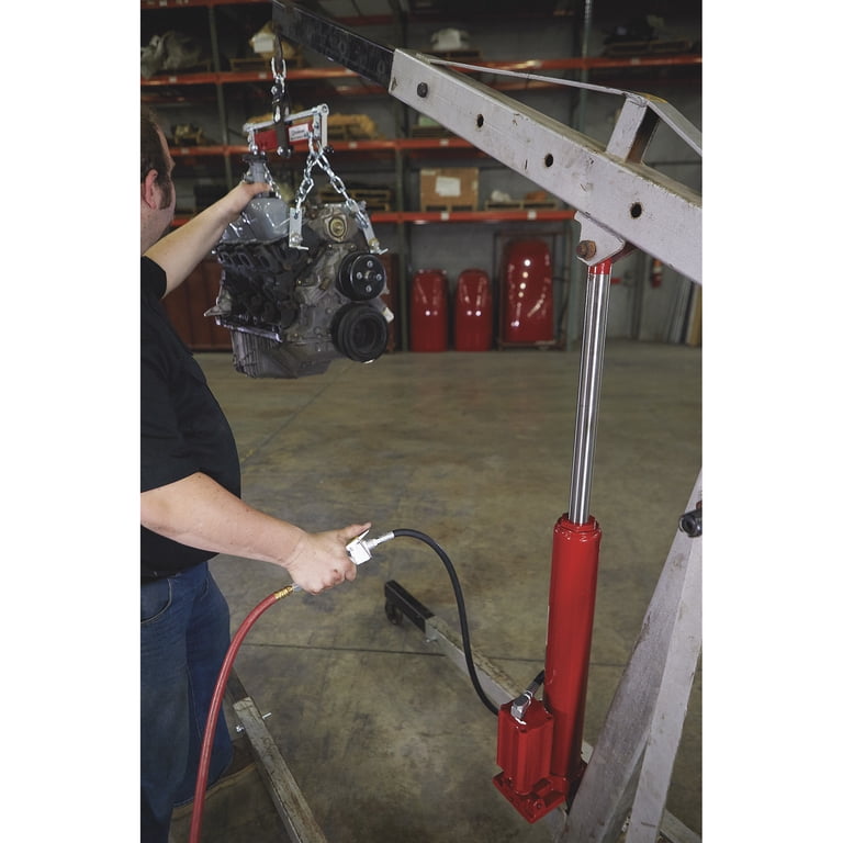8-Ton Long Ram Hydraulic Air Jack – Clevis Base Engine Lift Hoist With Single Pump (Model QJD-QDCB080A-00)