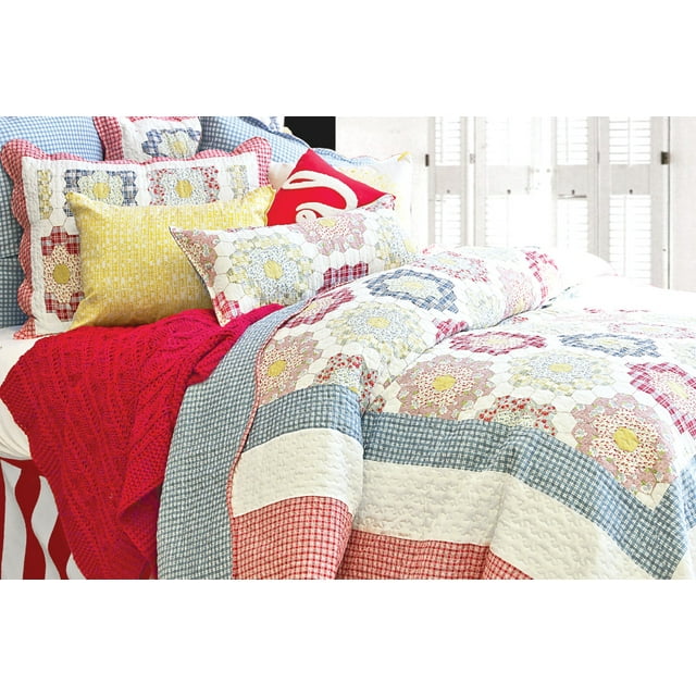 Alamode Home Homage Courtepointe Blanche King 102"x88 Pouces Couvre-Lit