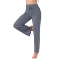 thumbnail image 1 of Pantalones de pijama de mujer INSPIRE CHIC, de pierna ancha, con cordón, pantalones de sudadera elásticos, pantalones de lounge Palazzo, pantalones de yoga para dormir, L Gris oscuro, 1 of 6