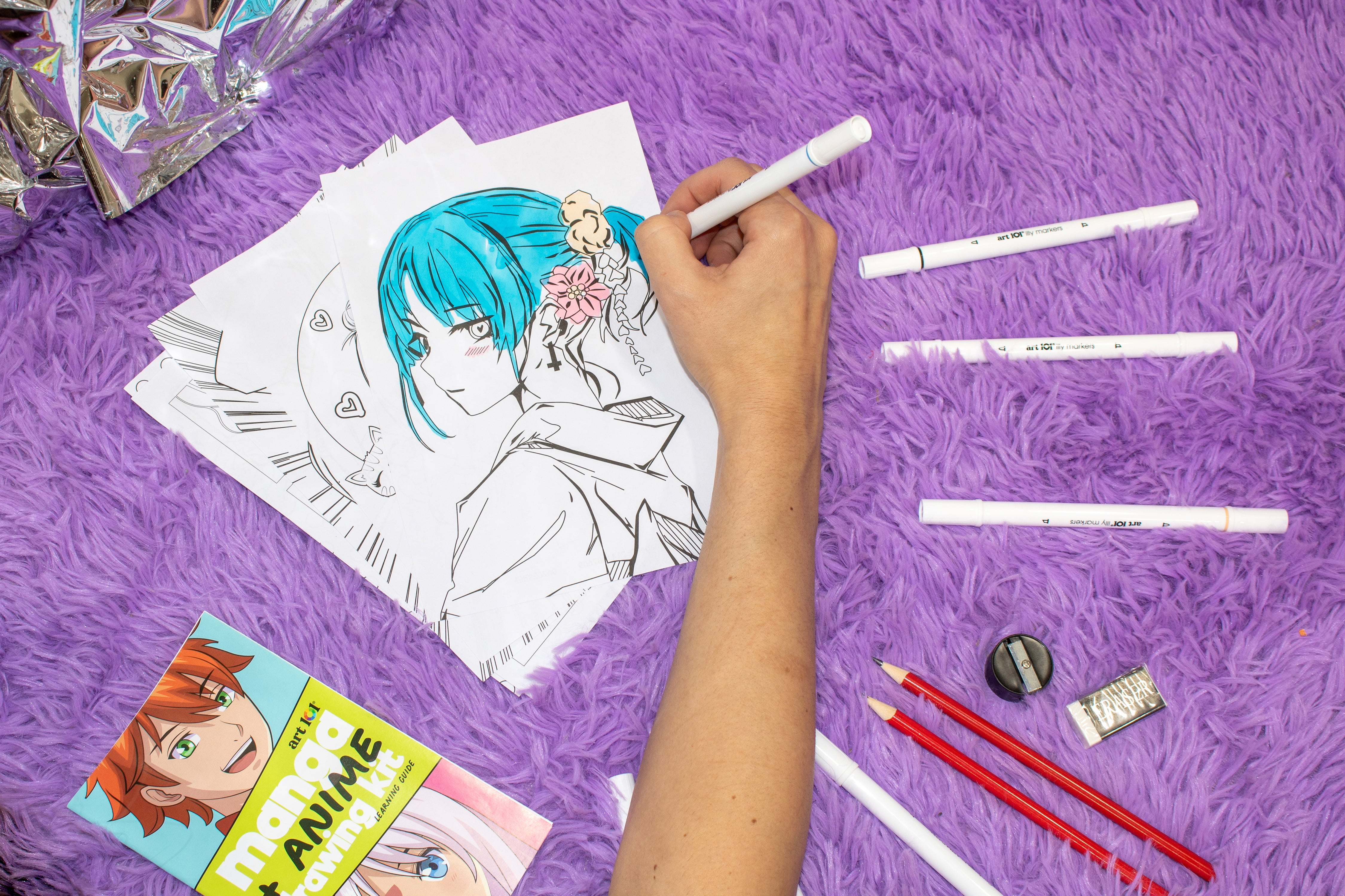 Art 101 Manga & Anime Drawing Set with Illy Markers for Children to Adults