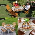 thumbnail image 4 of Hello Fall Round Tablecloth for 36-44 Inch Tables, Fitted Table Cover with Elastic Edge, Thanksgiving Gnomes Botanical Turkey Waterproof Outdoor Table Cloth Protector for Patio Garden Dinner Picnic, 4 of 9