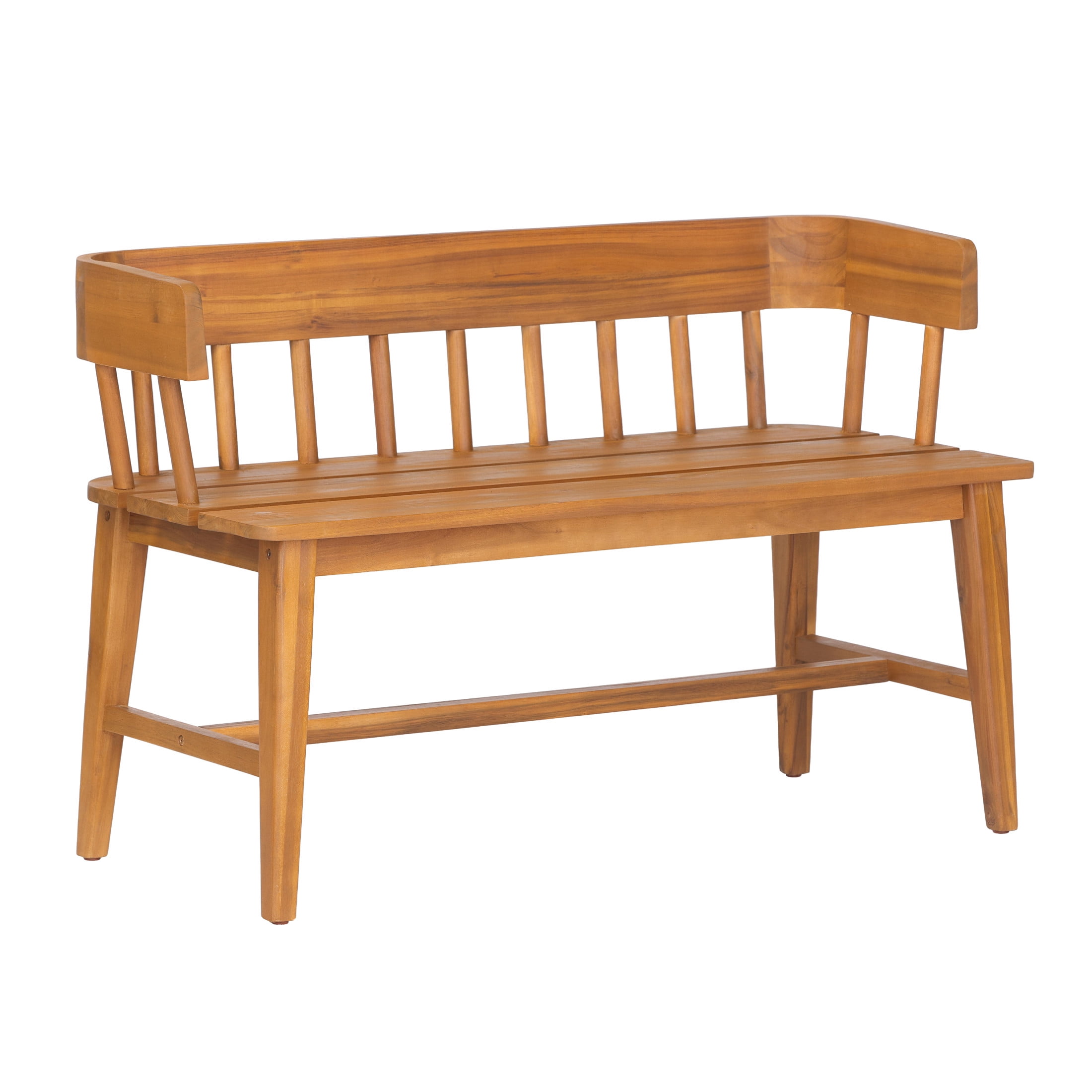 Christopher Knight Home 45" Outdoor Acacia Wood Patio Garden Bench, Slatted Backrest Seating, Teak