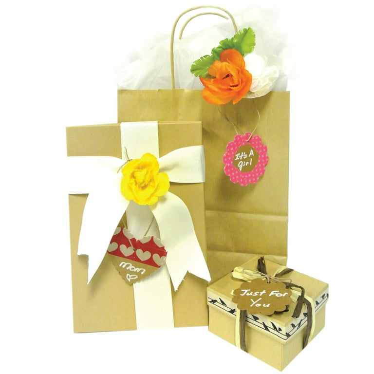 Wrapables® 100 Gift Tags/ Kraft Hang Tags with Free Cut String for Gifts,  Crafts, & Price Tags 