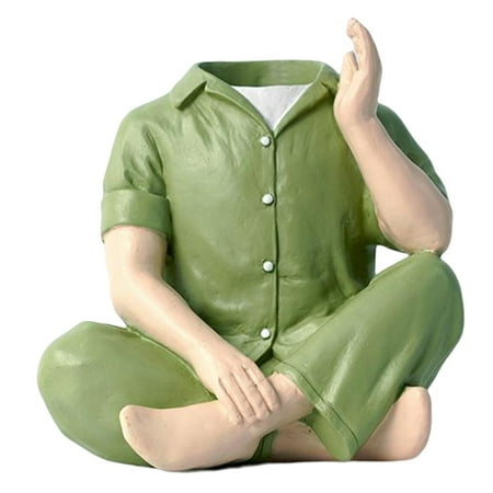 

Resin Pajamas Shaped Vase Flower Pot Collectable Universal Tabletop Living Room Home Decor Party Ornament Green