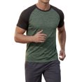 thumbnail image 4 of INSPIRE CHIC Men's Raglan T-Shirt Short Sleeve Crewneck Casual Baseball T-Shirts M Olive Green, 4 of 6
