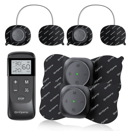 Comfytemp Rechargeable TENS Unit Muscle Stimulator, Electrode Wireless Massager for Back, Neck & Leg Pain