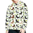 thumbnail image 5 of Xoenoiee Pullover Hoodies Hooded Sweater Kids Hoodies Long Sleeve Top with Kangaroo Pocket for Boys Girls Workout Travel, Cactus Plants Dachshund Pattern, L, 5 of 7