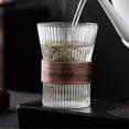 thumbnail image 4 of Vasos de madera con diseño de rayas circulares, de vidrio de borosilicato, con orejas colgantes, for café, 325 ml, transparente, 4 of 7