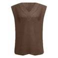 thumbnail image 7 of RMGVDSD Women's Solid Color Sweater Vest Loose V Neck Cute Sleeveless Knitted Casual Pullover Tops Outerwear Soft Sweater Fashion Outfit /Brown, 7 of 7