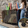 thumbnail image 2 of Essentially Yours Pool Noodles Holder, Toys, Floats, Balls and Floats Equipment Mesh Rolling Storage Organizer Bin, Extra Large (30.2" L x 47.2" W x 34" H), Brown, 2 of 9