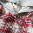 thumbnail image 4 of KyCheLot Toddler Boys Long Sleeve Shirt Flannel Hooded Plaid Button down Jacket Shirts Tops Schoolwear 2-8 Years, 4 of 6