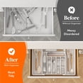 thumbnail image 6 of Silverware Drawer Organizer, Expandable Utensil Organizer for Kitchen Drawers, Adjustable Cutlery and Flatware Tray, Plastic Spoons Forks Knives Holder Storage Dividers, Large, White, 6 of 7